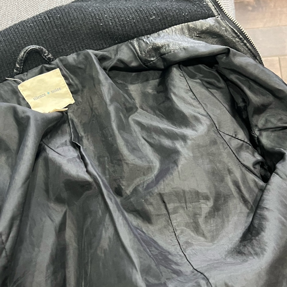 Silence + Noise Black Leather Jacket - Picture 6 of 9